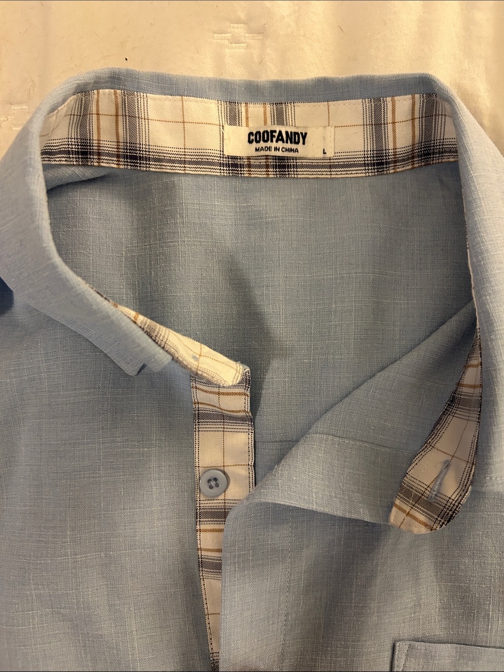 Coofandy Men's Light Blue Button-Up Shirt